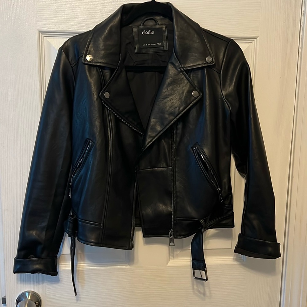 elodie Black Leather Jacket S